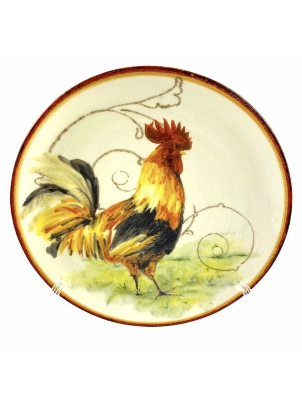 Sur La Table Italy Rooster Salad Plate Motif Farmhouse French Country 8 3/4"